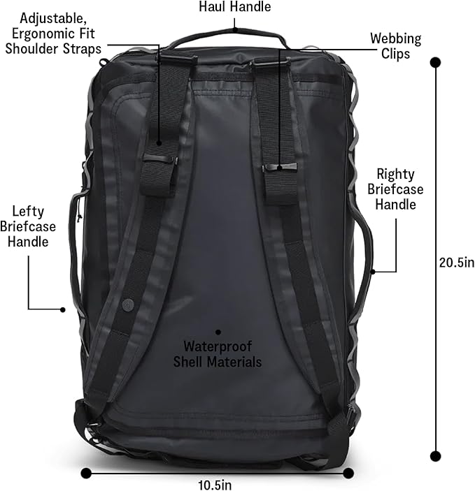 Baboon to the Moon Go-Bag Mini 32L – Detachable Straps, Small Duffle Bag for Travel, Gym Bag for Women, Mens Travel Bag, Duffel Bags for Traveling, Travel Duffel Bags for Women (Black)