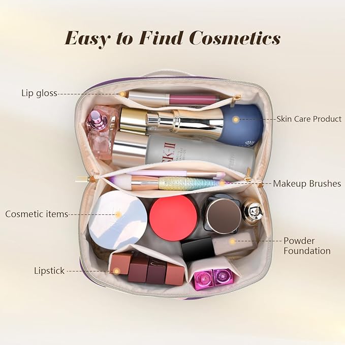 Personalized Initial Makeup Bag,Christmas Gifts for Girl,Preppy Bag Cosmetic Travel Bag Women,Travel Toiletry Organizer,Large Capacity Corduroy Stuff Bag,Cute Cosmetic Pouch Skincare Bag-D