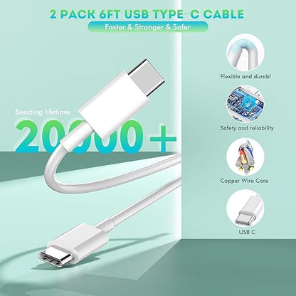 iPhone 16 15 Charger Fast Charging,6FT Type C to USB C Cable Cord,20W USB C Charging Block for Apple iPhone 16/16 Plus/iPhone 15 Plus/15 Pro Max,iPad Pro 12.9/11 inch/Air/Mini,Wall Plug Power Adapter