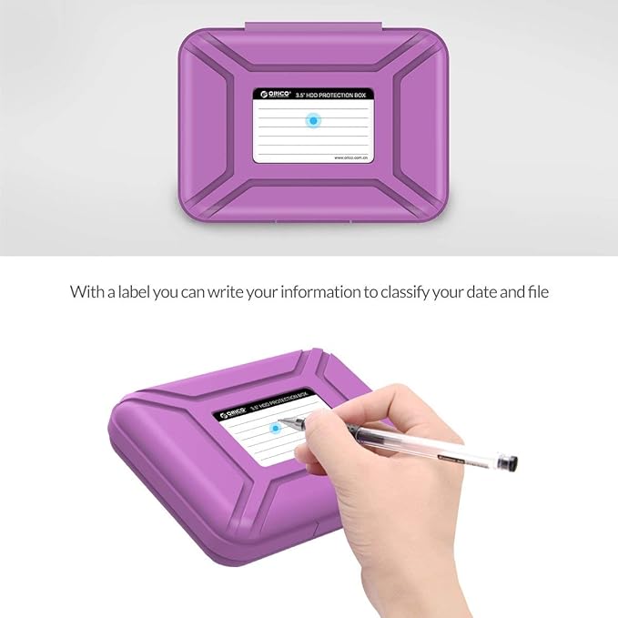 ORICO External Hard Drive Case for 3.5 Inch HDD/SSD 5 Packs Portable Hard Drive Carrying Protective Storage Box Anti-Static and Shockproof (Multicolor)-PHX5C