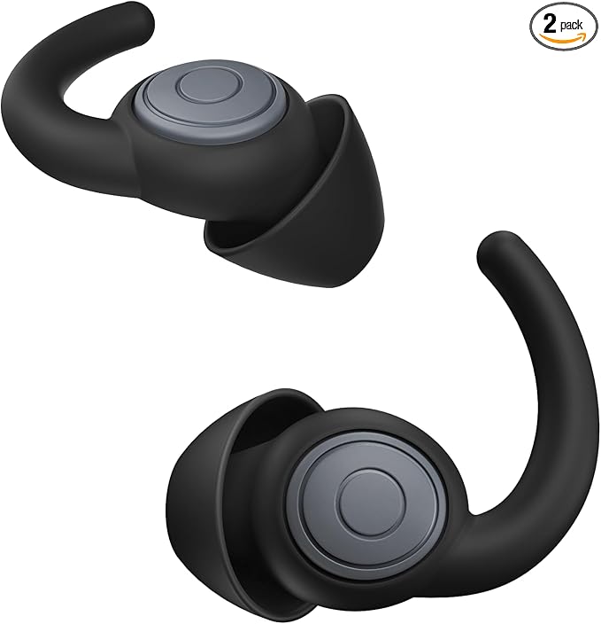 Ear Plugs for Sleeping, Noise Reduction Reusable Earplugs for Sleep, Hearing Protection Soft Comfy Silicone Ear Plugs for Concerts, Focus, Travel, Work, 33dB Noise Cancelling (BLACKGREY5)