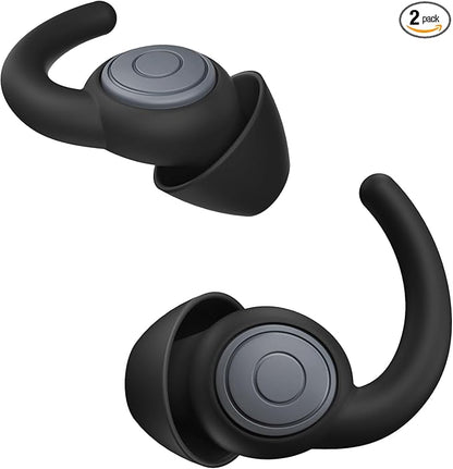 Ear Plugs for Sleeping, Noise Reduction Reusable Earplugs for Sleep, Hearing Protection Soft Comfy Silicone Ear Plugs for Concerts, Focus, Travel, Work, 33dB Noise Cancelling (BLACKGREY5)