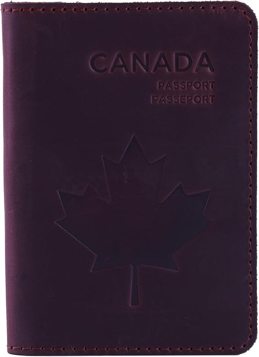 INCARNE Leather Passport Holder for Travel - Passport Case - Passport Wallet for Men - Passport Cover for Women Sleeve Protector - Travel Essentials Vacation Luggage Travel Gifts - Vintage Burgundy