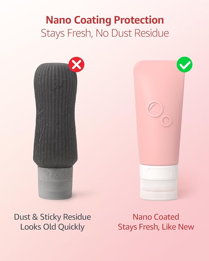 23-Piece All-in-One Silicone Travel Bottles Set – TSA Approved Leakproof Toiletry Kit with Double Bags, Flat Easy-Squeeze Bottles with Tactile Icons, Cream Jars, Pump & Spray, Cleaning Brush