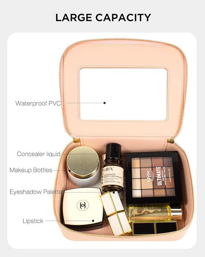 KOTORA Small Makeup Bag for Purse Cute Travel Makeup Bag Clear Cosmetic Bag with Zipper, Car Make Up Bag Organizer Storage Traveling Car Accessories Travel Essentials for Women