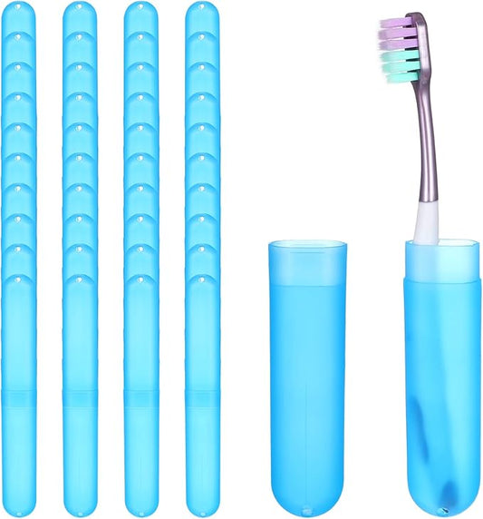 40 Pcs Travel Toothbrush Holder Case Portable Toothbrushs Containers Breathable Toothbrush Storage Assort Color for Travel Trip Home School Camping Business, Blue