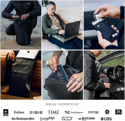 Silent Pocket RFID Blocking Black Leather Passport Wallet - Secure Your Information, Great for Travel