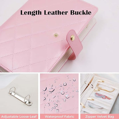 Travel Jewelry Organizer Case ， Portable Jewelry Organizers Storage Book, Compact Jewelry Roll for Earrings, Rings, Necklaces - Perfect Jewelry Travel Bag for Women