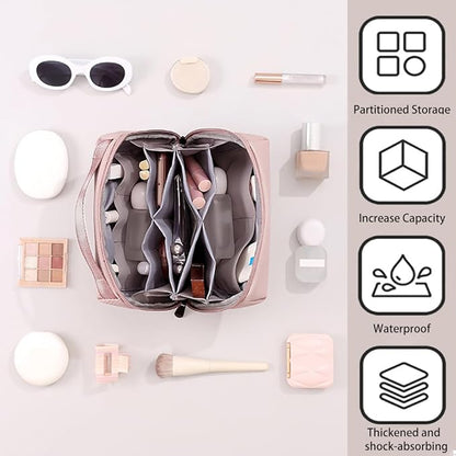 Electronic Organizer Accessory Cable Organiser Bag Water-Resistant Travel Essentials Tech Pouch for Charger, Cables, Hard Drive, Power Bank, Memory Card (Pink)