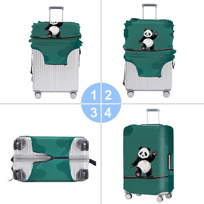 Asian Panda Luggage Cover – Cute Bear Print Suitcase Protector, Perfect Travel Gift for Panda Lovers Visiting China, Fits 29"-32 Suitcase,XL,Panda