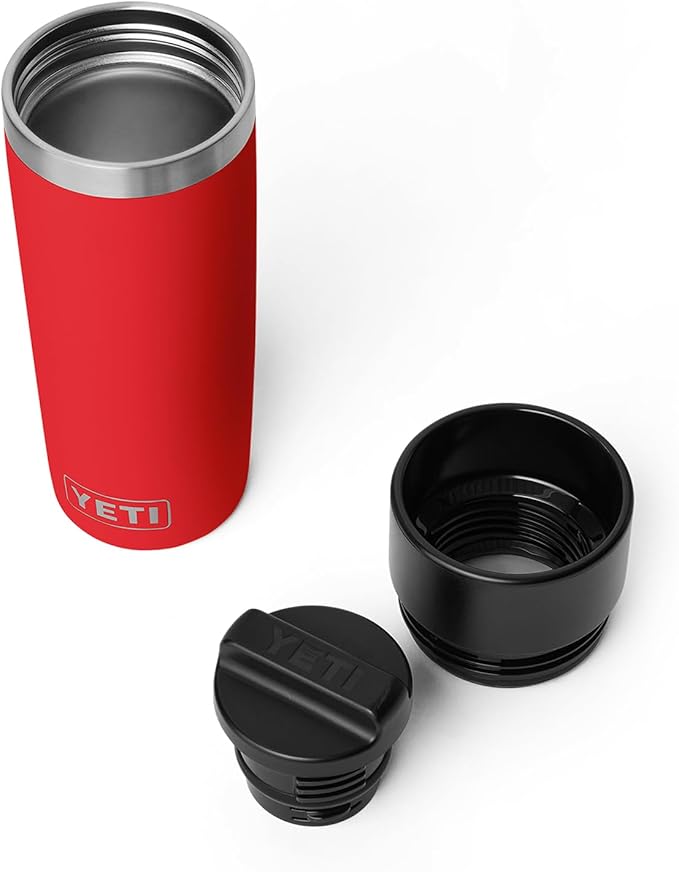 YETI Rambler 16 oz Travel Bottle, Stainless Steel, Vacuum Insulated with Leakproof Commuter Cap, Rescue Red
