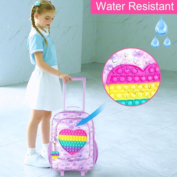Kids Luggage for girls, Cute Kid Rolling Wheels Suitcase for Children Toddler