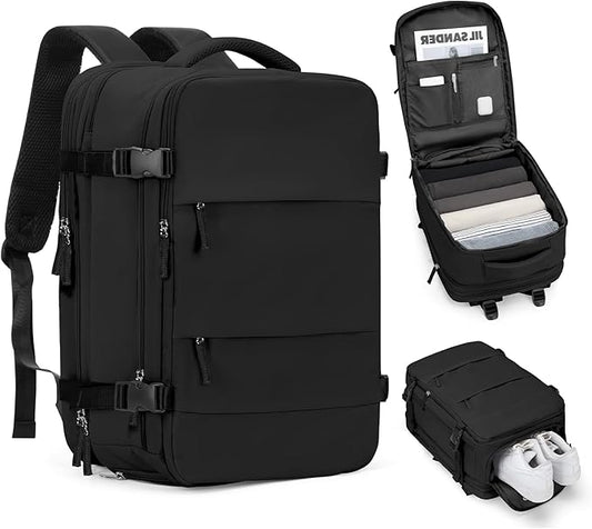 Casual Backpack Traveling Backpack, A-black, Expandable, Modern
