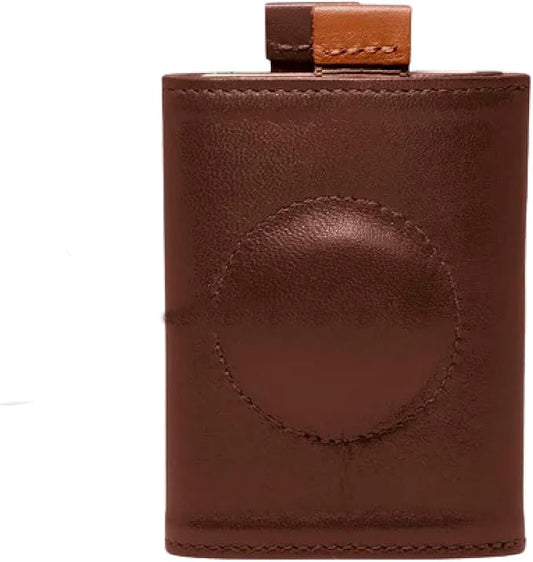 The Frenchie Co. - AirTag Speed Wallet Mini - Ultra-slim RFID blocking card holder with AirTag pocket - Minimalist front pocket wallet - Full-grain Italian leather