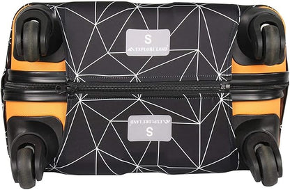 Explore Land Travel Luggage Cover Suitcase Protector Fits 27-30 Inch Case (Black Polygonal, L)