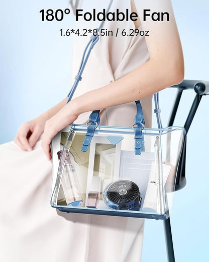 SWEETFULL Portable Misting Fan - 180° Foldable Handheld Personal Fan with Mist Spray, 3 Speeds, 30ml Water Tank, USB Rechargeable for Travel, Outdoors, Makeup, Camping, Home, and Office Use