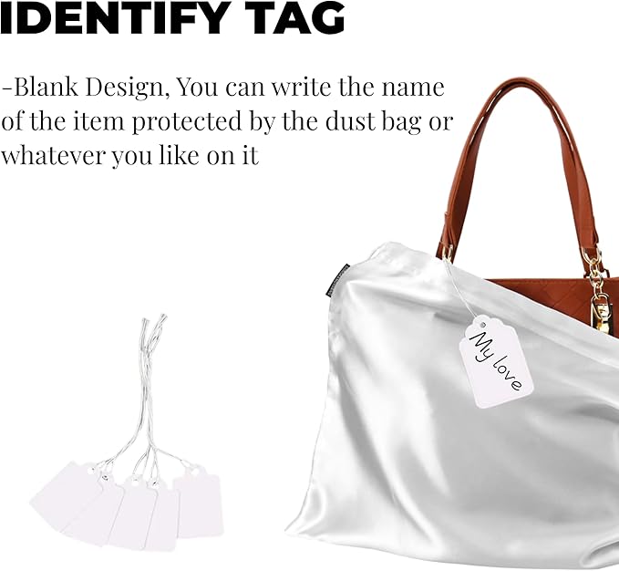 12 Pack Dust Bags for Handbags, Silk Cloth Bag With Drawstring Large Travel Storage Pouch for Handbag Purse Shoes Boots