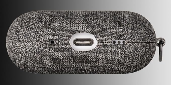 LOPIE for AirPods Pro 2nd Generation Case (Not for 3rd Gen) - Canvas Style Vegan Leather - Protective Hard Shell Cover with Clip - Handmade for AirPods Pro 2 Case Cover - Gray