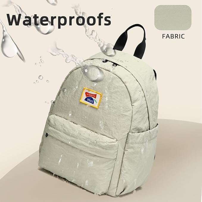 willikiva Kids Backpack for School Boys Girls Teens Toddler Backpack Waterproof Kindergarten Preschool Elementary Bookbag Children Travel Bag(Bean Grey Green,Small)