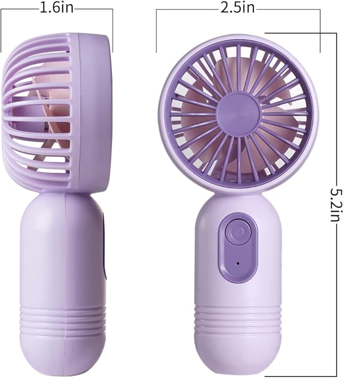 Mini Portable Fan 3 Pack, Cute Handheld Battery Operated Lightweight Small Personal Fans with 3 Speeds and USB Rechargeable Eyelash Fan for Stylish Girl Kids Women Men Office Outdoor Travel Camping