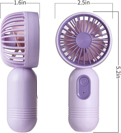 Mini Portable Fan 6 Pack, Cute Handheld Fan Battery Operated Lightweight Small Personal Fans with 3 Speeds and USB Rechargeable Eyelash Fans for Women Men Office Outdoor Travel Camping