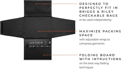 Briggs & Riley Garment Folder - Travel Essentials for Men & Women, Shirts, Pants, & Clothes Carrier, Wrinkle Reducing, Includes Folding Board - Travel Essentials, Black
