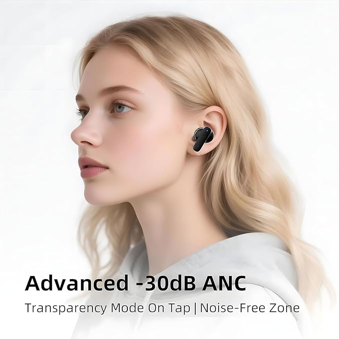 Wireless Earbuds, 30dB Noise Cancelling Earbuds,Ear Buds,Touchscreen Charging Case 2.01", 40H Total Playtime, Dual Dynamic Drivers, Stereo Sound for Sports