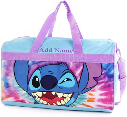KishKesh Personalized Licensed Kids Duffel Bag – Durable, Customizable Name & Text, Ideal for Travel, School, Gym, Beach, or Overnight – Disney Stitch Design, 18" X 10.50" X 9.75"