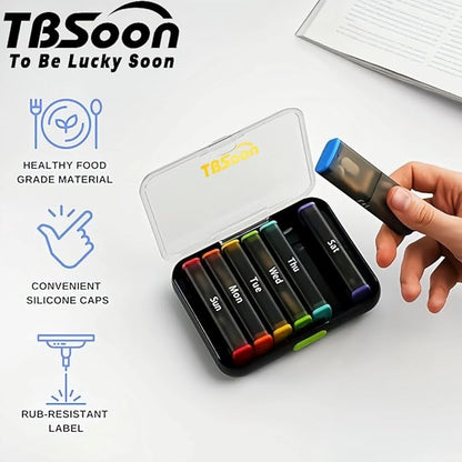 7 Day Medicine Pill Organizer, 14 Large Compartments (Each Day Can Take Apart Use Alone),Moisture-Proof,Dust-Proof, Travel Weekly/Daily Pill Box/Organizer/Case/Container/Dispenser, AM/PM 2 Times a Day