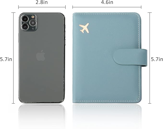 Melsbrinna Rfid Passport Holder for Travel women/Men, Cute Passport Wallet Rfid Blocking Card Slots, Rfid Passport Cover/CaseTravel Wallet, Passport Book Holder (2, Blue1Blue2)