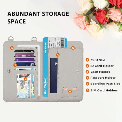 Passport Holder for Travel，Passport Holder & Neck Wallet with RFID Blocking,Hidden Neck Pouch for Travel- Holds Passports, Cards, Tickets, ID, Cash