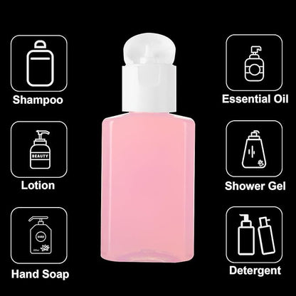 CYEAH 120 Pcs Plastic Travel Bottles 1oz Mini Shampoo Bottles Small Empty Bottles Refillable Cosmetic Containers with Flip Cap Clear Portable Small Bottles for Liquid, Lotions, Toner, Body Soap