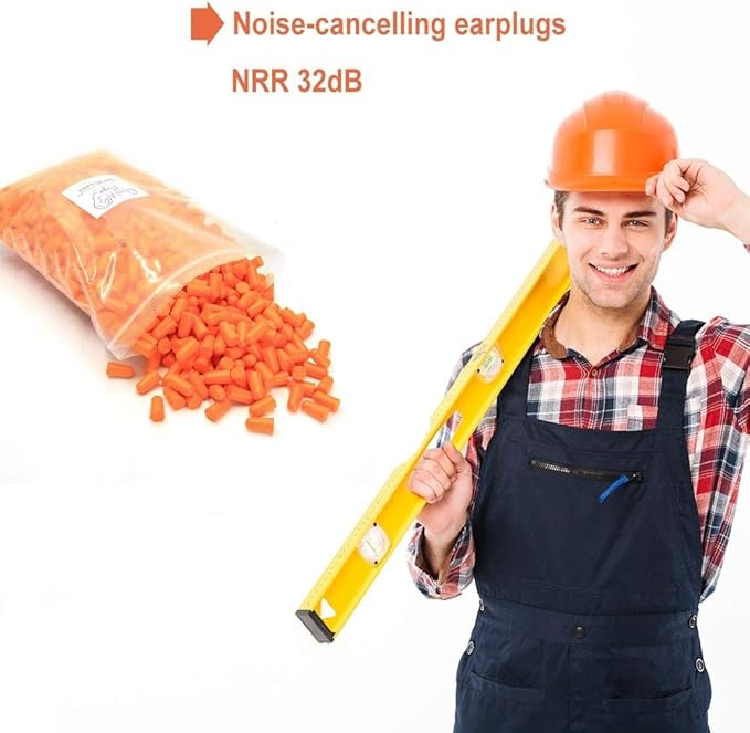 Quality Foam Ear Plugs 500 Pair - 32 dB Noise Cancelling High Decibel Sound Blocking Soft - Dispenser Refill Safety Hearing Protection Ear Protection Disposable Ear Plugs Bulk