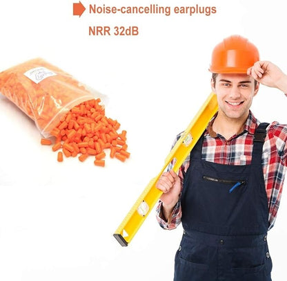 Quality Foam Ear Plugs 500 Pair - 32 dB Noise Cancelling High Decibel Sound Blocking Soft - Dispenser Refill Safety Hearing Protection Ear Protection Disposable Ear Plugs Bulk