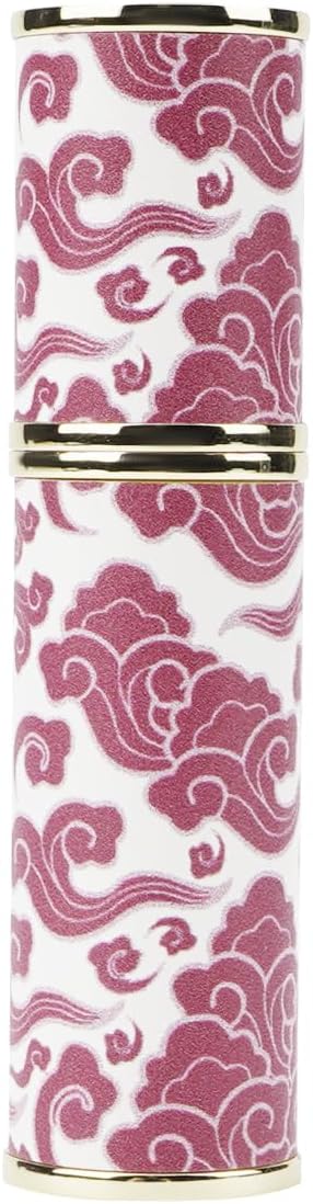 LUEXBOX Portable Perfume Bottle for Travel, Mini Refillable Perfume Dispenser, 5ml Faux Leather Leak Proof Perfume Atomizers, Red and White Bottles Sprayer for Pocket Perfume(Red)