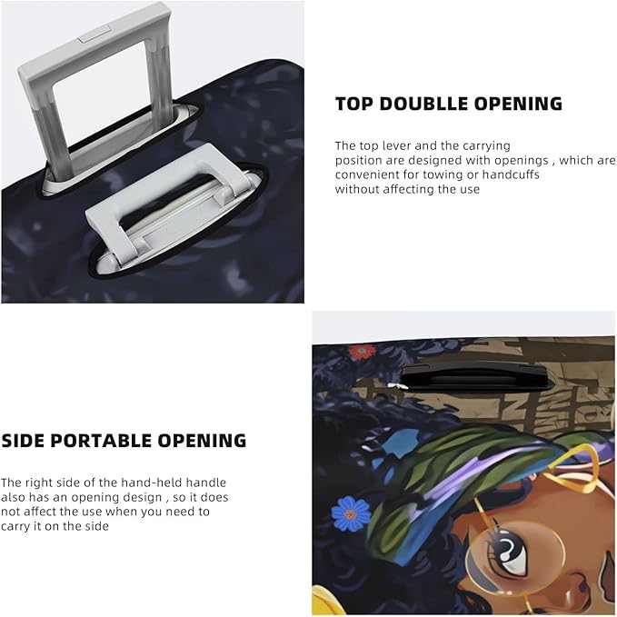 Suitcase covers for luggage luggage cover for Suitcase Washable Suitcase Protector Anti-scratch Suitcase cover X-Large African American Afro Black Girl