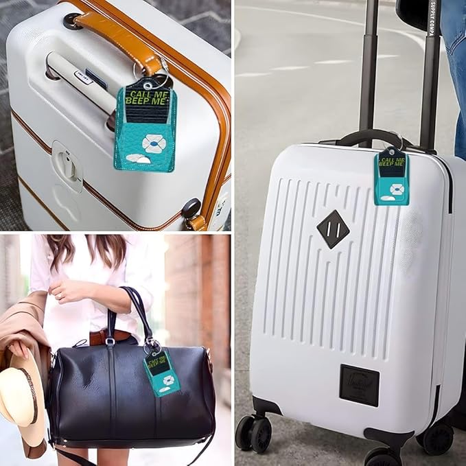 Funny PU Leather Luggage Tags 2-Pack Blue Game Console Cute Pattern Suitable for Suitcase Stainless Steel Loop and Address Card Essential for Cruise and Airport Travel for Men and Women