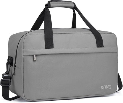 Kono Travel Duffel 20L Under Seat Carry-On Sports Tote Gym Weekender Overnight Bag - 15.75"x9.84"x7.87" Gray