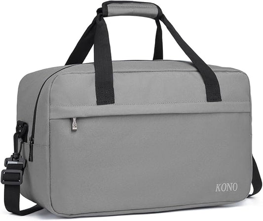 Kono Travel Duffel 20L Under Seat Carry-On Sports Tote Gym Weekender Overnight Bag - 15.75"x9.84"x7.87" Gray