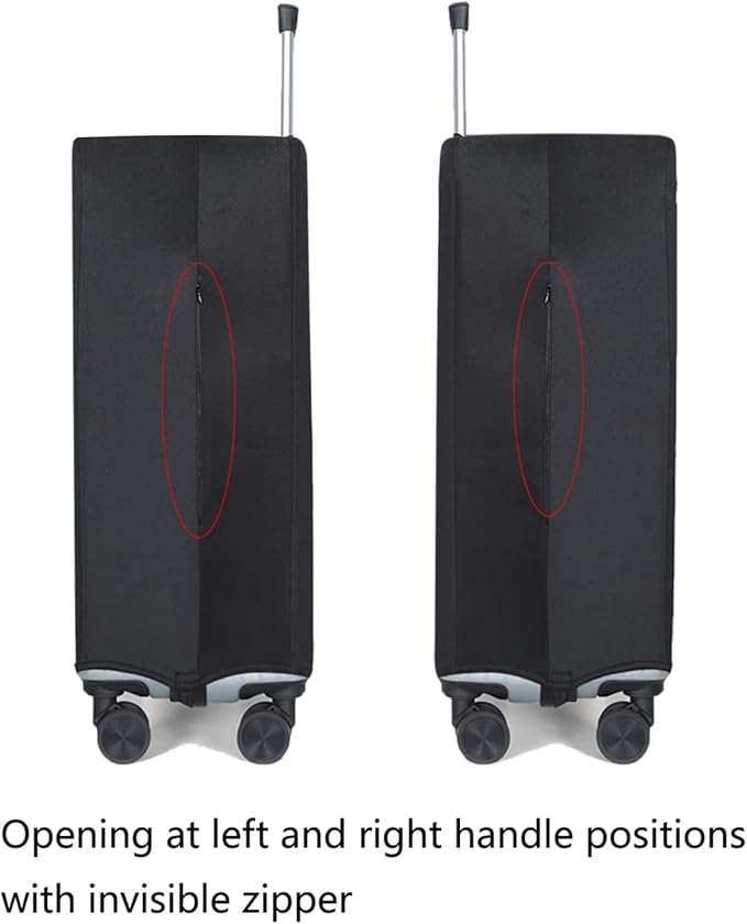 WUJIAONIAO Travel Luggage Cover Baggage Suitcase Cover Protector Skins 18-32 Inch (Pure Black, XL (for 29-32 inch luggage))