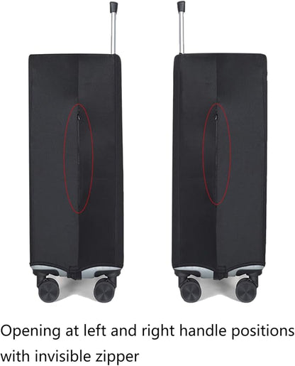 WUJIAONIAO Travel Luggage Cover Baggage Suitcase Cover Protector Skins 18-32 Inch (Pure Black, XL (for 29-32 inch luggage))