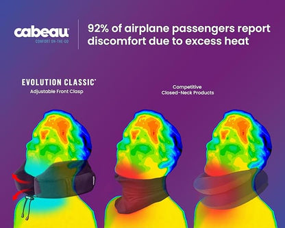 Cabeau Neck Pillow for Airplane Travel – Evolution Classic – Memory Foam U Shaped Design – Supportive for Sleeping with Adjustable Support Clasp (Graphite Grey)