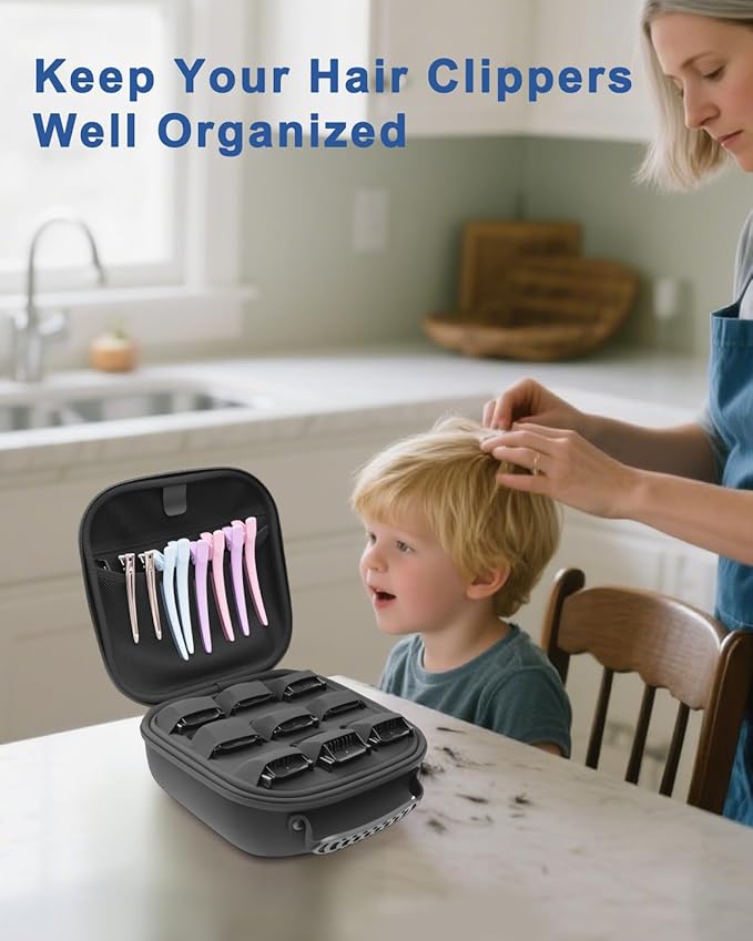 Krypthos Hard Travel Case for Hair Clippers & Hair Cutting Barber Supplies, Portable Clipper Storage Holder Organizer, Trimmer Storage Case for Barbers Supplies, Hair Cutting Razor Guard Grooming Kits