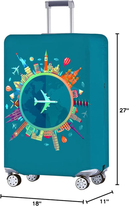 Travelkin Luggage Covers For Suitcase Tsa Approved,Suitcase Cover Protector Fit 18-32 Inch Luggage (Dreaming Blue, L)