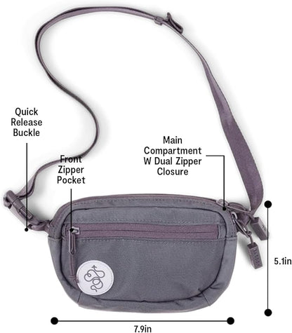 Baboon to the Moon Fanny Pack - Trendy, Compact, Water-Repellent Waist Bag in Multiple Colors and Sizes for Men and Women (Grey, Mini (1.5L))