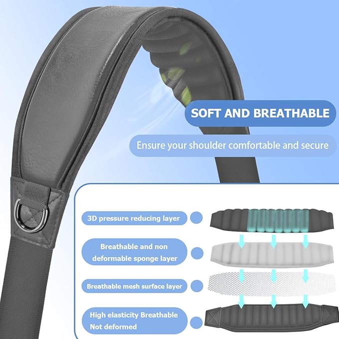 ZINMARK Shoulder Strap 79" with Fixed Pad and Dual Balance Buckles and Swivel Metal Hooks for Travel Bag and Most Bags