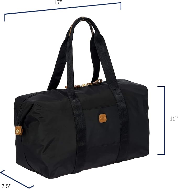 Bric's X-Bag/X-Travel 2.0 Folding Duffel Bag - 18" Carry On and Overnight Travel Bag - Black