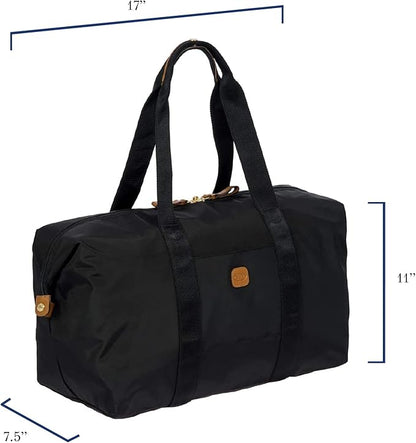 Bric's X-Bag/X-Travel 2.0 Folding Duffel Bag - 18" Carry On and Overnight Travel Bag - Black