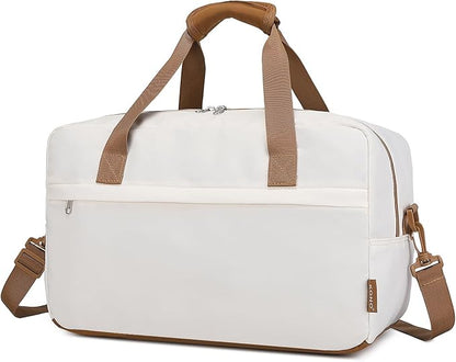 Kono Travel Duffel - 14L Under Seat Carry-On Sports Tote Gym Weekender Overnight Bag - 13.78"x7.87"x7.87" White