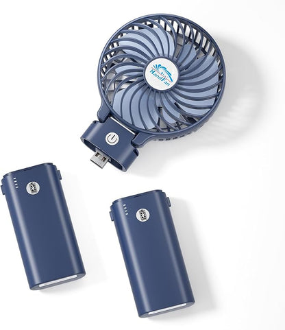 HandFan 10400mAh Handheld Personal Fan, 40Hrs Long-Lasted Hand Fan Rechargeable, Mini Cooling Fans Foldable, Heavy Duty Battery Fans Portable for Travel Beach Concerts Cruise Makeup(Royal Blue)